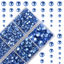 Picture of 4000Pcs Mixed Size Hot Fix Round Crystals Gems Glass Stones Hotfix Flat Back Rhinestones (Light Blue)