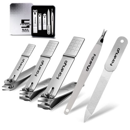Nail Clipper with Comfort Grip Nail Catcher - Chrome Plated Toenails Clippers  Nail Cutter Catches Clippings Sharp Sturdy Trimmer Stainless Steel for Men  and Women 