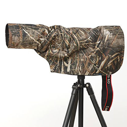 Picture of ROLANPRO XS Rain Cover Raincoat for Canon RF 100-500mm F/4.5-7.1 L is USM, for Sigma 150-600mm F5-6.3 DG OS HSM Contemporary, for Sony FE 100-400mm f4.5-5.6 GM etc.-Thicker Grass Waterproof