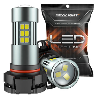 Picture of SEALIGHT 5202 LED Fog Lights Bulbs, 6000K Xenon White, 27 SMD Chips DRL Bulbs, 5202 5201 PS19W PS24W LED Fog Light, Pack of 2