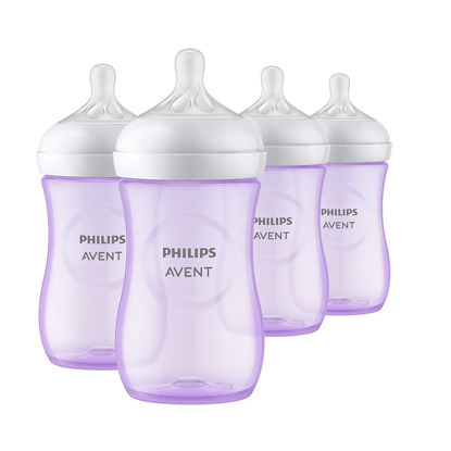 Picture of Philips Avent Natural Baby Bottle with Natural Response Nipple, Purple, 9oz, 4pk, SCY903/34