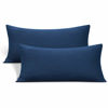 Picture of Stretch Toddler Pillowcases - Jersey Knit Travel Pillow Cases to Fit Pillows Sized 12x16, 13x18 or 14x20, Ultra Soft Envelope Closure Small Pillowcases Set of 2, Navy
