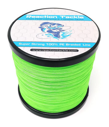 Picture of Reaction Tackle Braided Fishing Line Hi Vis Green 65LB 150yd