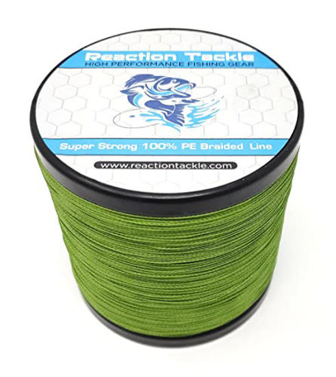 Reaction Tackle Braided Fishing Line NO Fade Low Vis Green 65LB 300yd