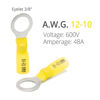 Picture of Wirefy 90 PCS Heat Shrink Ring Terminals 3/8" - Marine Grade Ring Connectors - Eyelet Wire Connectors - Yellow 10-12 AWG