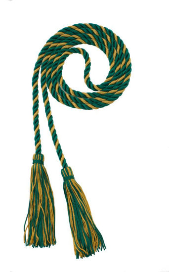 Picture of Graduation Honor Cord - DK Green/Oriental Gold - Every School Color Available - Made in USA - by Tassel Depot