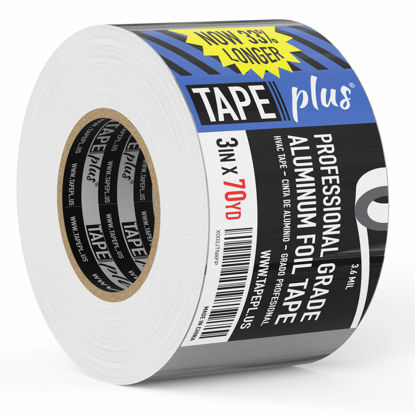 Picture of Professional Grade Aluminum Foil Tape - 3 Inch by 210 Feet (70 Yards) - Perfect for High Temperature HVAC, Sealing & Patching Hot & Cold Air Ducts, Metal Repair, Insulation & Much More!