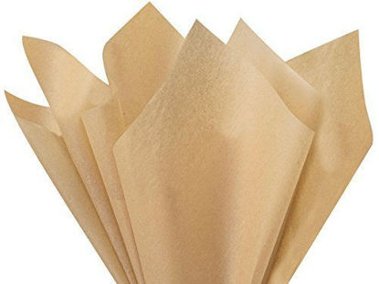 Picture of Flexicore Packaging |Natural Tan Gift Wrap Tissue Paper | Size: 15 Inch X 20 Inch | Count: 10 Sheets | Color: Natural Tan | DIY Craft, Art, Wrapping, Crepe, Decorations, Pom Pom, Packing & Party