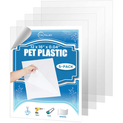 Picture of 5 Pack PET Sheet Panels - 12" x 16" x 0.04" Clear Acrylic Sheet-Quality Shatterproof, Lightweight, and Affordable Glass Alternative Perfect for Poster Frames, Counter Barriers, and Pet Barriers.