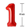 Picture of 13 Number Balloons Red Big Giant Jumbo Number 13 Foil Mylar Balloons for Sweet 13th Birthday Party Supplies 13 Anniversary Events Decorations