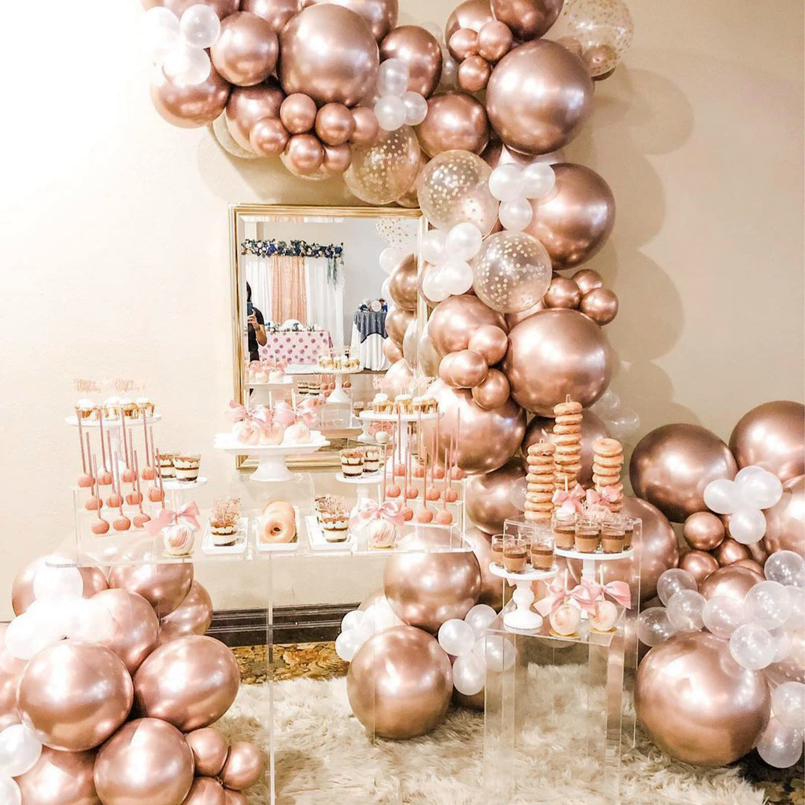 GetUSCart- PartyWoo Rose Gold Balloons, 50 pcs 5 inch Metallic Balloons