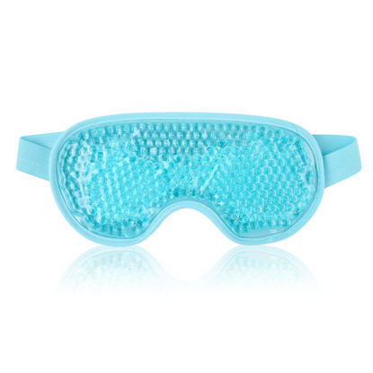 Picture of NEWGO Cold Cooling Eye Mask for Dry Eyes, Gel Eye Mask Frozen Reusable Eye Ice Pack Cold Eye Compress for Dark Circles, Migraines, Eye Surgery, Skin Care (Blue)