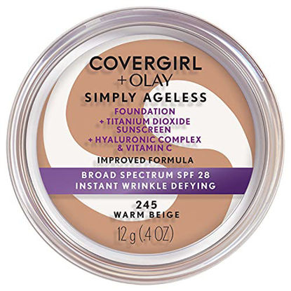 Picture of CoverGirl & Olay Simply Ageless Foundation, Warm Beige 245, 0.40-Ounce Package