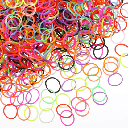 Picture of 1000 Mini Rubber Bands Soft Elastic Bands for Kid Hair Braids Hair (Multicolor)