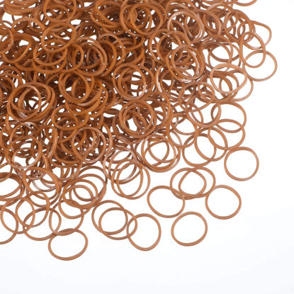 Picture of 1000 Mini Rubber Bands Soft Elastic Bands for Kid Hair Braids Hair (Brown)