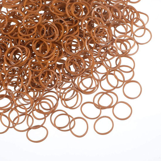 Picture of 1000 Mini Rubber Bands Soft Elastic Bands for Kid Hair Braids Hair (Brown)
