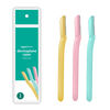 Picture of Amazon Basics Women's Multipurpose Exfoliating Dermaplaning Tool, Eyebrow Razor, and Facial Razor, Includes Blade Cover, Multicolor, 3 Count