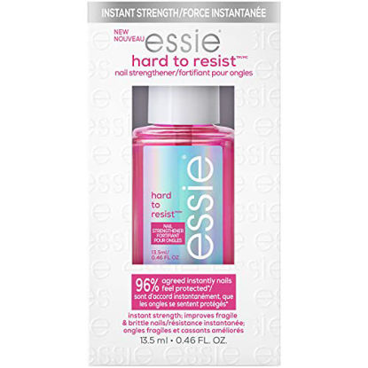 Picture of essie Nail Care, 8-Free Vegan, Hard To Resist Nail Strengthener, Glow and Shine, pink tint, 0.46 fl oz