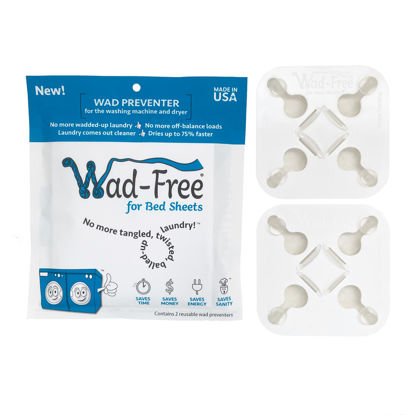 Picture of Wad-Free for Bed Sheets - As Seen on Shark Tank - Bed Sheet Detangler Reduces Laundry Tangles and Wads in The Washer and Dryer - Contains Enough for 2 Sheets, Flat or Fitted - Made in USA… (2)