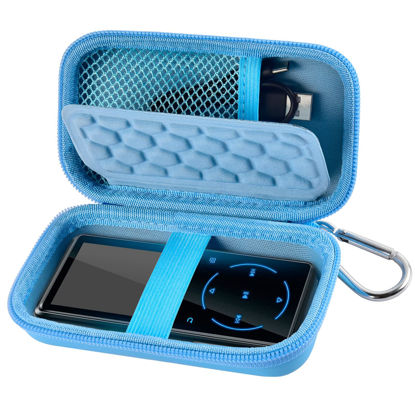 Picture of MP3 & MP4 Player Case for SOULCKER/G.G.Martinsen/Grtdhx/iPod Nano/Sandisk Music Player/Sony NW-A45 and Other Music Players with Bluetooth. Fit for Earbuds, USB Cable, Memory Card - Blue