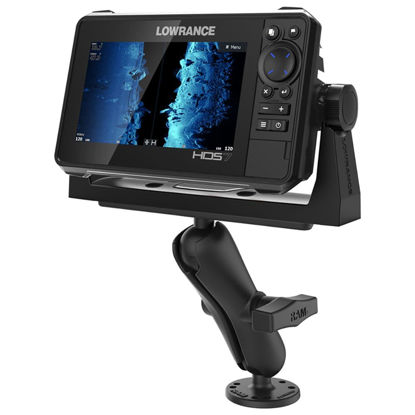 Picture of RAM Mounts Drill-Down Marine Electronic Mount RAM-111U with Medium Arm Compatible with Garmin, Humminbird, Lowrance + More