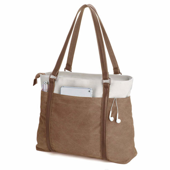 Picture of Women's Work Bag with Laptop Compartment Zipper Pockets Teacher Totes Purse