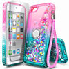 Picture of NGB iPod Touch 7 Case, iPod Touch 6/5 Case with HD Screen Protector and Ring Holder for Girls Women Kids, Glitter Liquid Soft TPU Clear Cute Case for Apple iPod Touch 7th/6th/5th Generation -Pink/Aqua