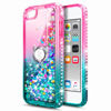 Picture of NGB iPod Touch 7 Case, iPod Touch 6/5 Case with HD Screen Protector and Ring Holder for Girls Women Kids, Glitter Liquid Soft TPU Clear Cute Case for Apple iPod Touch 7th/6th/5th Generation -Pink/Aqua