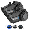 Picture of Moman Motorcycle Bluetooth Intercom,H2【2 Pack】Wireless Dirt Bike Helmet Communication System up to 1000M IP65 Waterproof DSP&CVC Noise Cancellation FM Call, Motorbike-Bluetooth-Helmet-Intercom-Headset