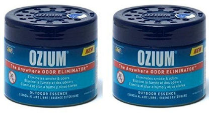 Picture of Ozium Smoke & Odors Eliminator Gel. Home, Office and Car Air Freshener 4.5oz (127g), Outdoor Essence Scent (Pack of 2)
