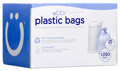 Picture of Ubbi Disposable Diaper Pail Plastic Bags, Single Pack, 25 Count, 13-Gallon Bags