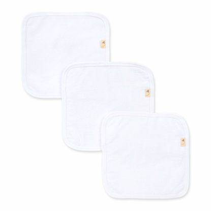 Picture of Burt's Bees Baby Washcloths, Absorbent Knit Terry, Super Soft 100% Organic Cotton