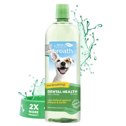 Picture of TropiClean Fresh Breath Original | Dog Oral Care Water Additive | Dog Breath Freshener Additive for Dental Health | VOHC Certified | Made in the USA | 33.8 oz.