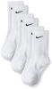 Picture of Nike Everyday Cushion Crew Training Socks, Unisex Socks with Sweat-Wicking Technology and Impact Cushioning (3 Pair), White/Black, Small