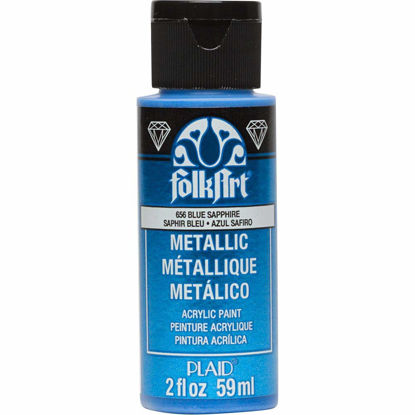 Picture of FolkArt Blue Sapphire Metallic Acrylic Paint, 2 Fl Oz (Pack of 1)