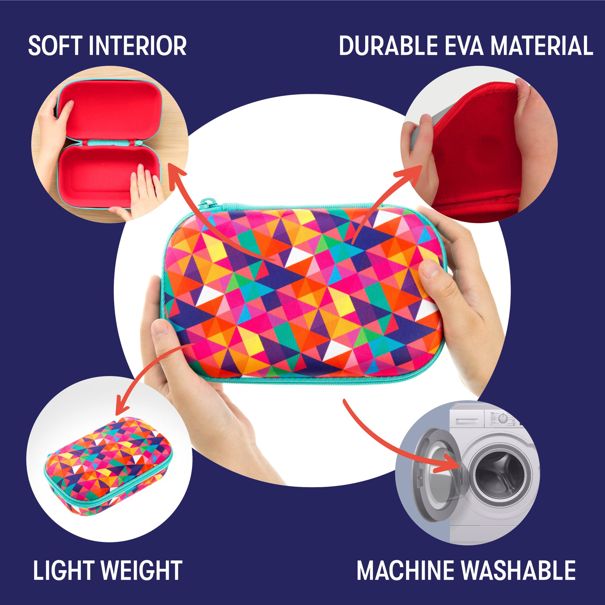 GetUSCart ZIPIT Colorful Pencil Box for Girls Pencil Case for School