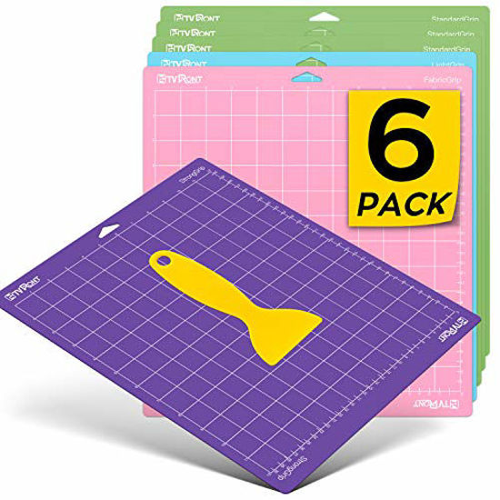 GetUSCart- HTVRONT 6 Pack Cutting Mat 12x12(StandardGrip, LightGrip,  StrongGrip, FabricGrip) for Cricut Explore Air 2/Air/One, Variety Adhesive  Sticky Cutting Mats Accessories for Cricut