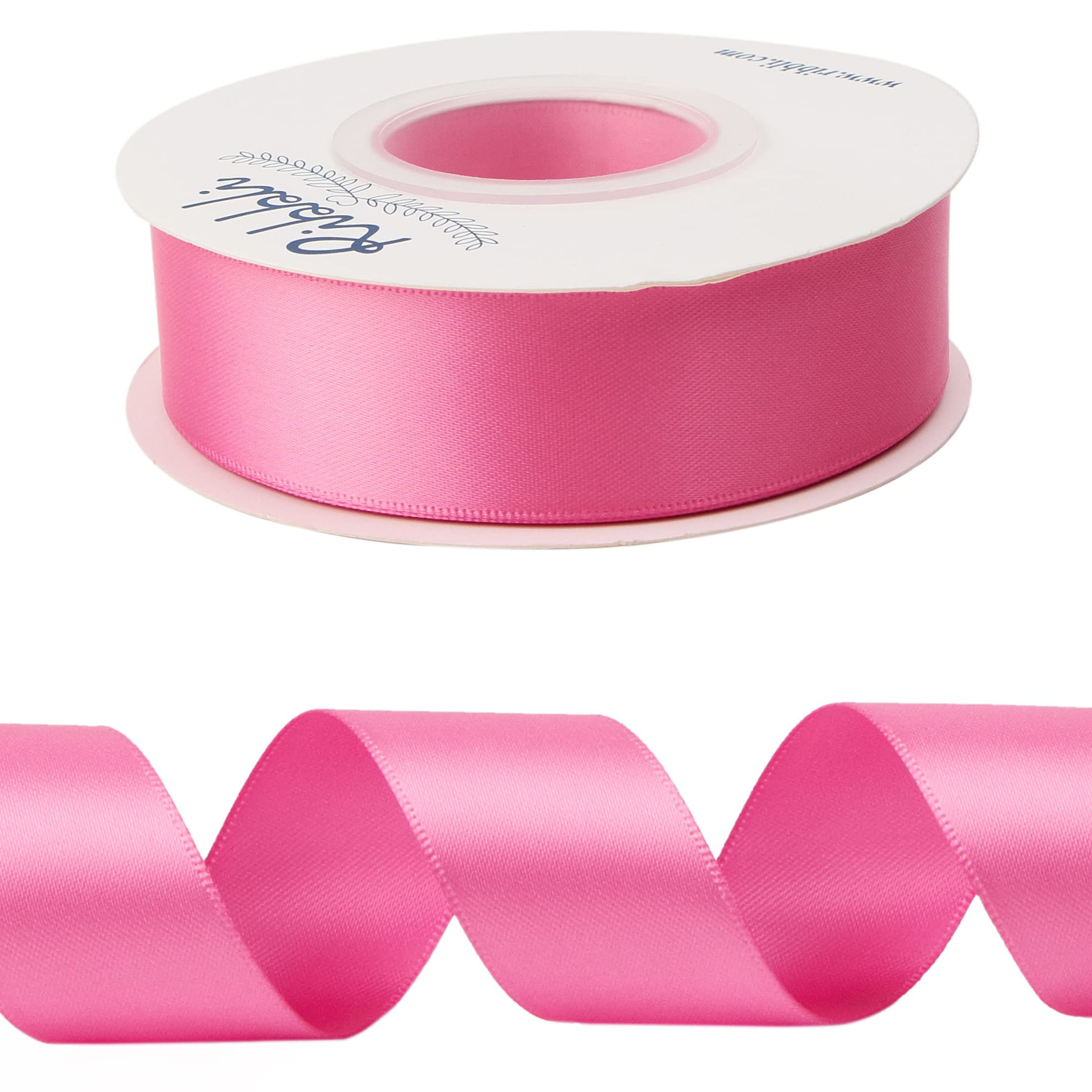 GetUSCart- Ribbli Hot Pink Double Faced Satin Ribbon,1” x Continuous 25 ...