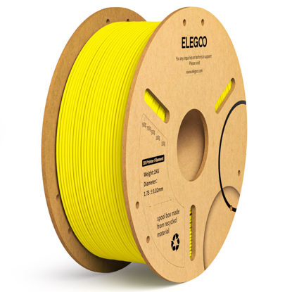 Picture of ELEGOO PLA+ Filament 1.75mm Yellow 1KG, PLA Plus Tougher and Stronger 3D Printer Filament Pro Dimensional Accuracy +/- 0.02mm, 1kg Spool(2.2lbs) Fits for Most FDM 3D Printers