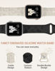 Picture of Girovo 2 Packs Cartoon Engraved Bands Compatible with Apple Watch Bands 41mm 40mm 38mm Women, Cute Anime Designer Soft Silicone Strap for iWatch Series 8/7/6/5/4/3/2/1/SE/Ultra, Starlight & Black