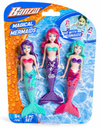 Picture of Fun Stuff Banzai Spring and Summer 3 Piece Magical Mermaid Dolls, in Assorted Colors