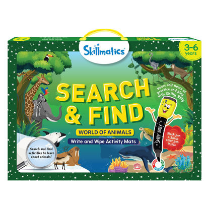 Picture of Skillmatics Educational Game - Search and Find Animals, Reusable Activity Mats with 2 Dry Erase Markers, Gifts for Ages 3 to 6