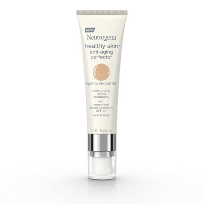 Picture of Neutrogena Healthy Skin Anti-Aging Perfector Tinted Facial Moisturizer and Retinol Treatment with Broad Spectrum SPF 20 Sunscreen with Titanium Dioxide, 30 Light to Neutral, 1 fl. oz