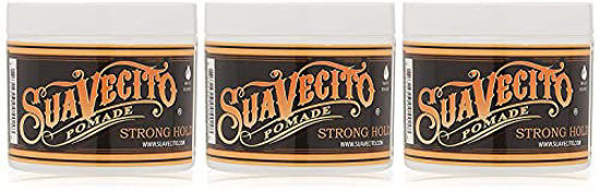 Picture of Suavecito Pomade Firme (Strong) Hold 4 oz, 3 Pack - Strong Hold Hair Pomade For Men - Medium Shine Water Based Wax Like Flake Free Hair Gel - Easy To Wash Out - All Day Hold For All Hair Styles