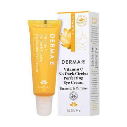 Picture of DERMA-E Vitamin C No Dark Circles Perfecting Eye Cream - Color Correcting Vitamin C Eye Cream with Turmeric and Caffeine for Fine Lines and Under Eye Puffiness, 0.5 Oz