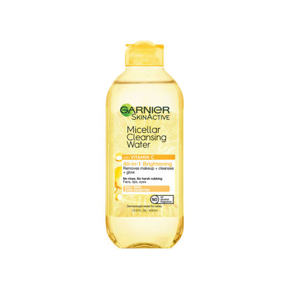 Picture of Garnier SkinActive Micellar Water with Vitamin C, Facial Cleanser & Makeup Remover, 13.5 Fl Oz (400mL), 1 Count (Packaging May Vary)