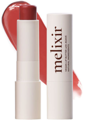 Picture of Melixir Vegan Lip Butter #02 Nude Crumble(Tinted) (+11 more colors), Bee Free, Petrolatum Free, Deep Nourishing Plant-Based Vegan Chapstick, Vegan Lip Balm for Dry, Cracked and Chapped Lips, Moisturizing Lip Care Gift