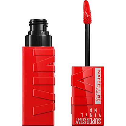 Picture of MAYBELLINE New York Super Stay Vinyl Ink Longwear No-Budge Liquid Lipcolor Makeup, Highly Pigmented Color and Instant Shine, Red-Hot, Fire Engine Red Lipstick, 0.14 fl oz, 1 Count