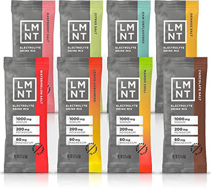 Picture of LMNT Keto Electrolyte Powder Packets | Paleo Hydration Drink Mix | No Sugar, No Artificial Ingredients | Sample Pack| 8 Stick Packs