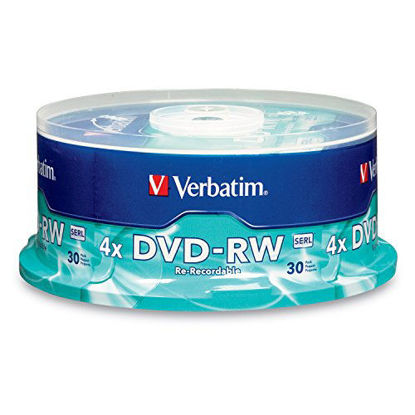 Picture of Verbatim DVD-RW 4.7GB 4X with Branded Surface - 30pk Spindle, BLUE/GRAY - 95179